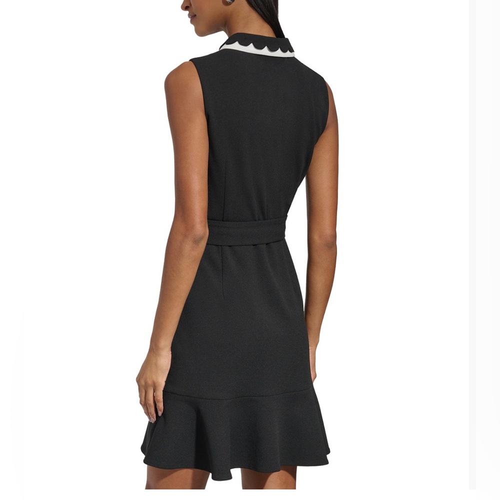 NWT Karl Lagerfeld scuba A-line belted dress - Picture 3 of 12